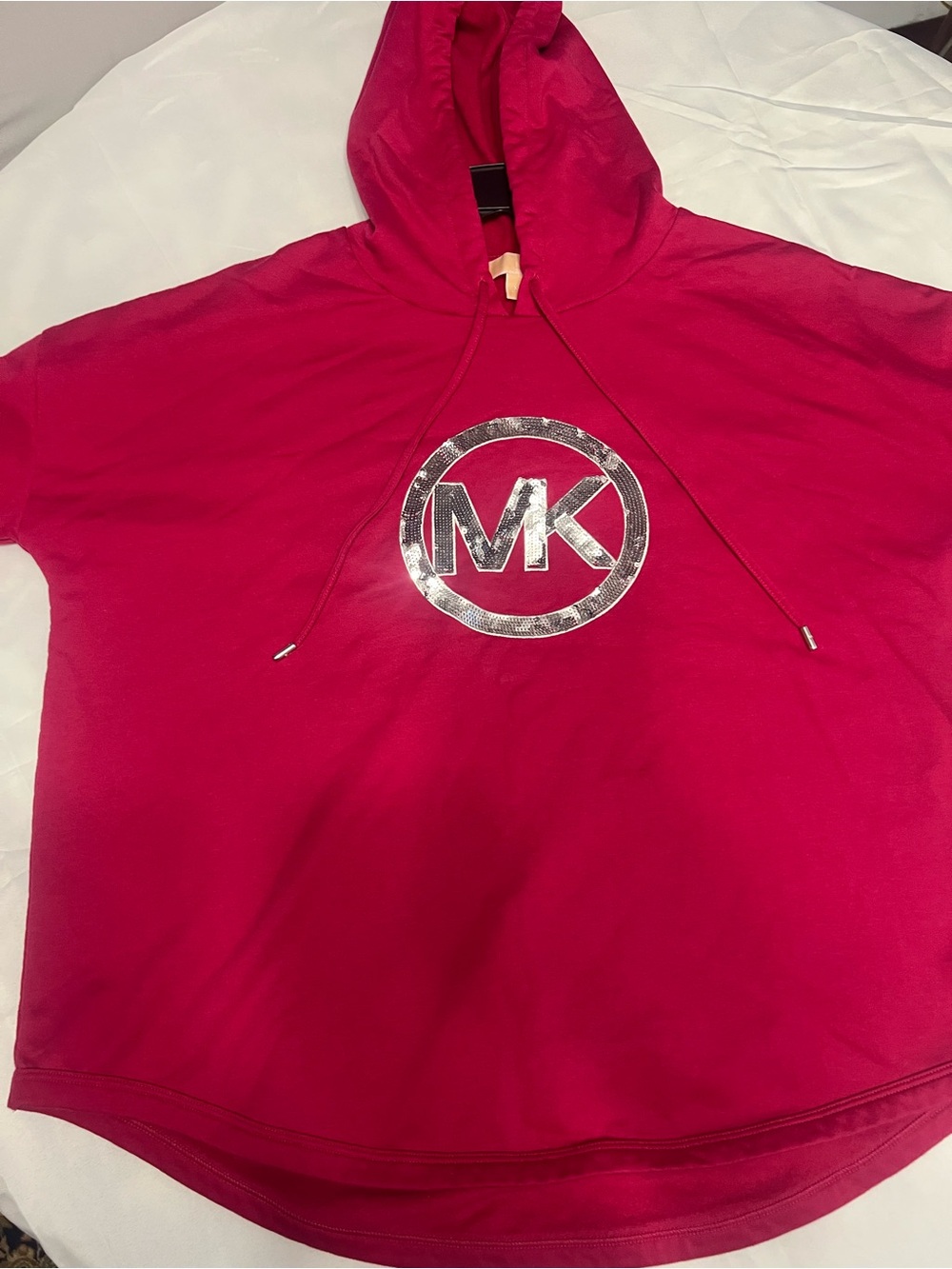 MICHAEL Michael Kors Hot Pink Hoodie with Silver MK Emblem